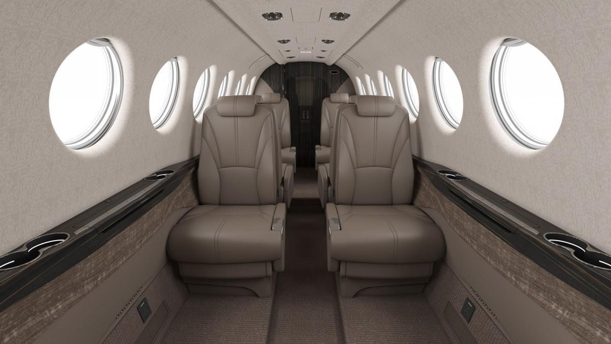 Beechcraft King Air 360 cabin for Long Island charter