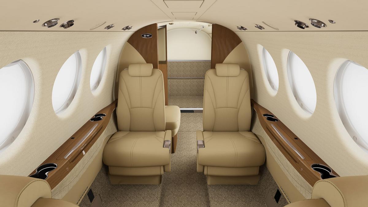Beechcraft King Air 260 cabin for Long Island charter