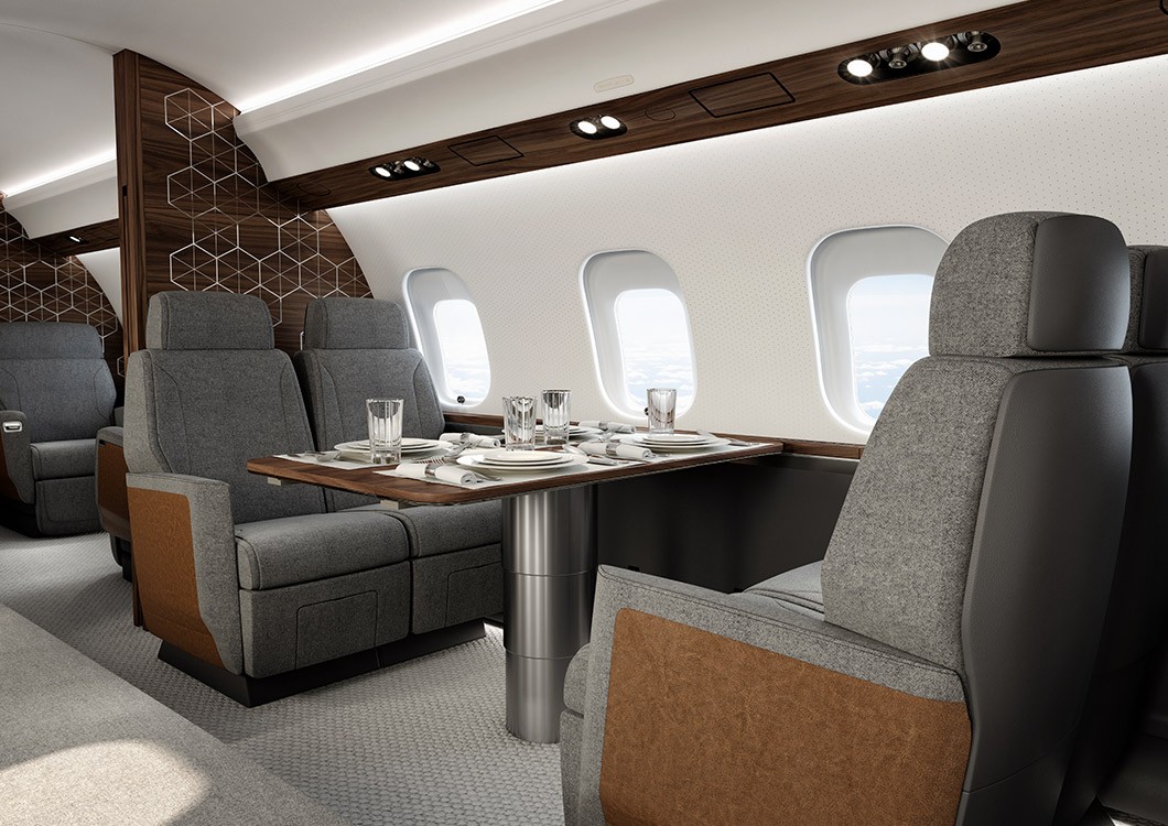 Bombardier Global 6500 cabin for Long Island charter