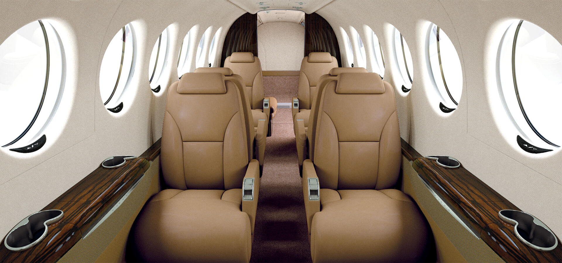 King Air 350 cabin for Long Island charter